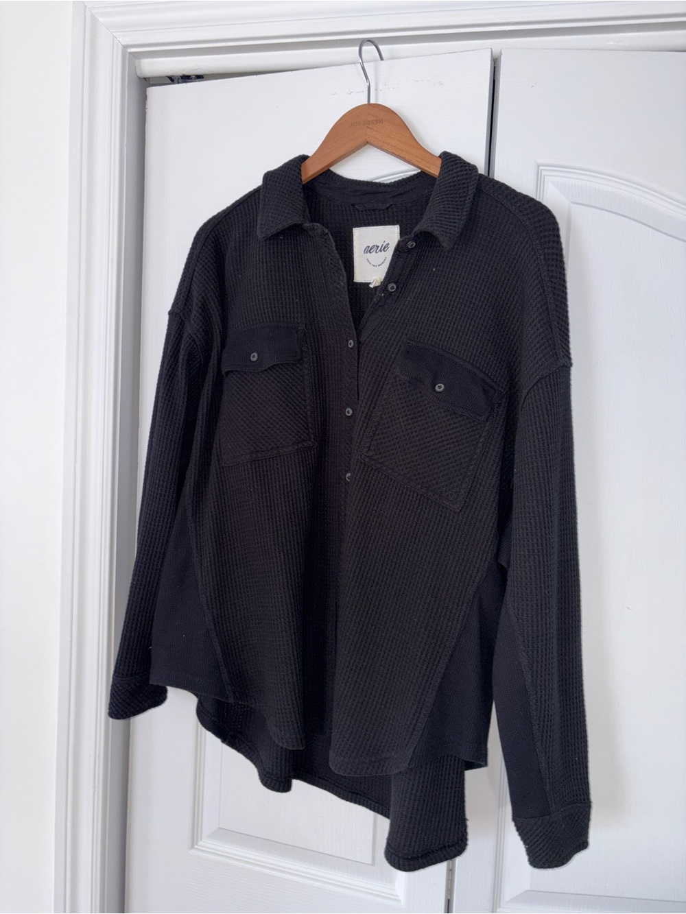 Aerie LumberJane Waffle Shirt Black